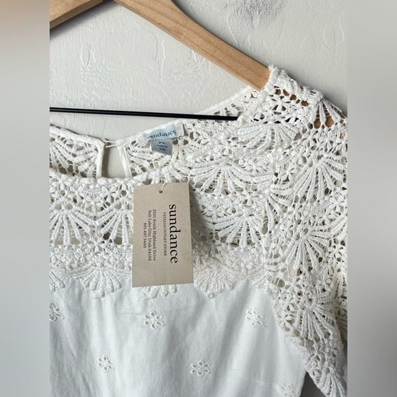 Sundance cotton lace eyelet shift dress NWT - Picture 10 of 10